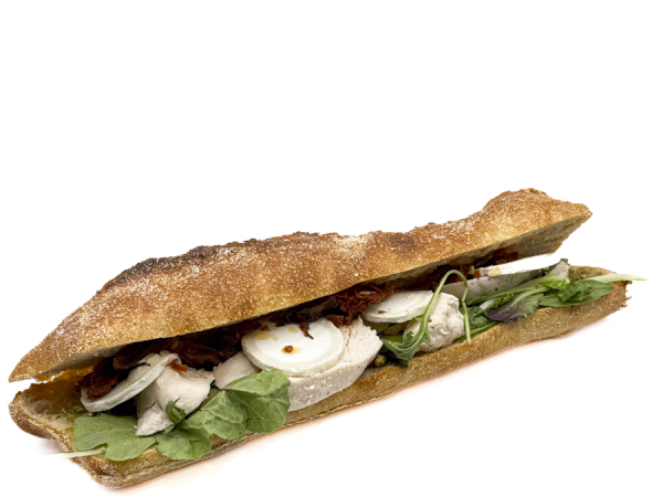 Sandwich poulet pesto
