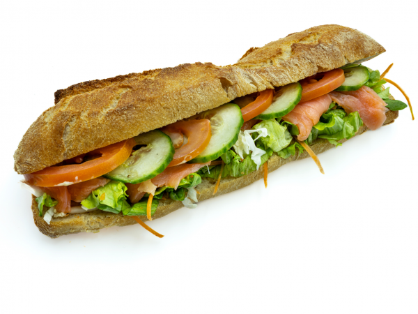 Sandwich saumon crudités