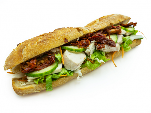 Sandwich poulet crudités